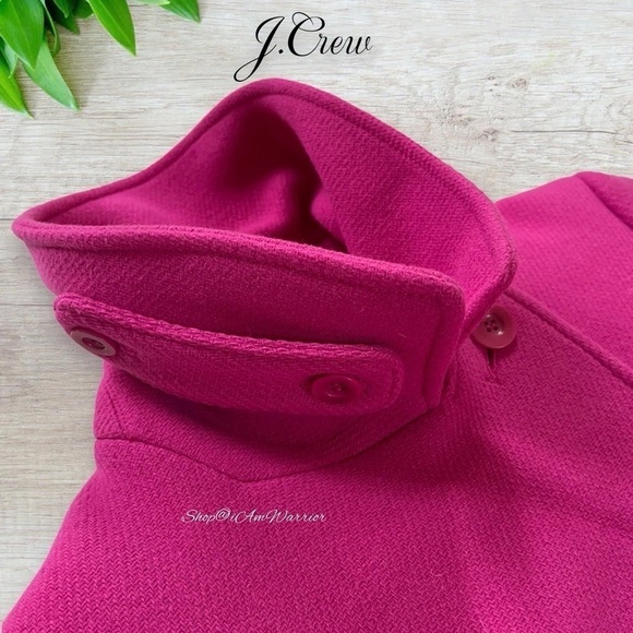J. Crew fuchsia pink double breasted stadium cloth peacoat *shop@iamwarrior - Picture 8 of 13